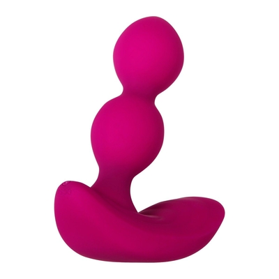 Розовые анальные шарики с вибрацией и расширением Bubble Butt - 12,3 см. - фото, цены