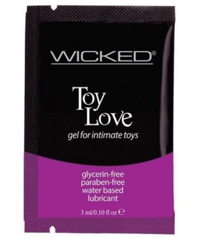 Лубрикант на водной основе для использования с игрушками Wicked Toy Love - 3 мл. - фото, цены
