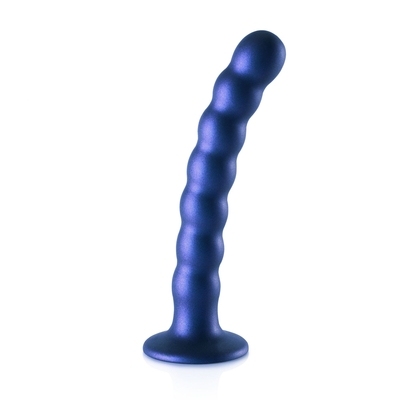 Синий фаллоимитатор Beaded G-Spot - 17 см. - фото, цены