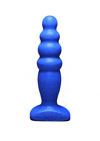 Синий анальный стимулятор Small Bubble Plug - 11 см. - фото, цены