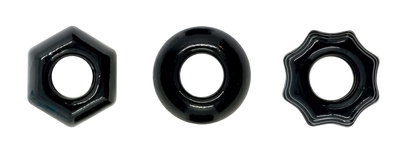 Набор из 3 черных эрекционных колец Chubbies - фото, цены
