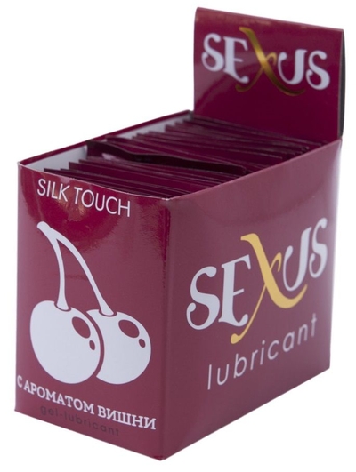Набор из 50 пробников увлажняющей гель-смазки с ароматом вишни Silk Touch Cherry по 6 мл. каждый - фото, цены