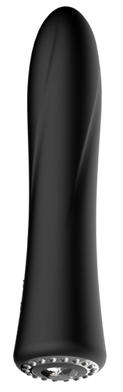 Черный классический вибромассажер Jewel - 19,5 см. - фото, цены