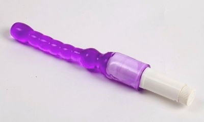 Светло-фиолетовый анальный стимулятор с вибрацией - 23,5 см. - фото, цены