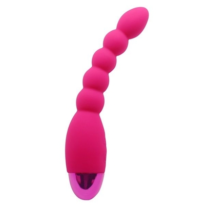 Розовый анальный вибростимулятор Lovers Beads - 19 см. - фото, цены