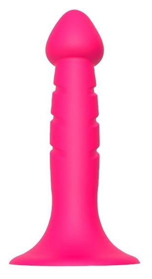 Розовая анальная пробка-фаллос Carved Plug - 13,5 см. - фото, цены