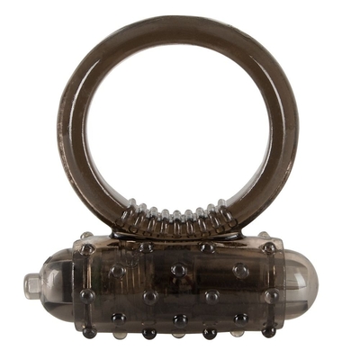 Дымчатое эрекционное виброкольцо Vibro Ring Dark - фото, цены