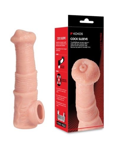 Телесная фантазийная насадка на член Cock Sleeve Size M - фото, цены