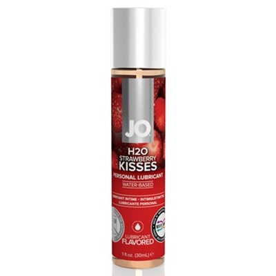 Лубрикант на водной основе с ароматом клубники Jo Flavored Strawberry Kisses - 30 мл. - фото, цены