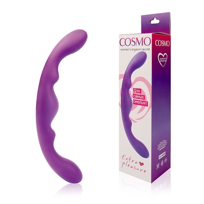 Фиолетовый двусторонний фаллоимитатор Cosmo - 26 см. - фото, цены