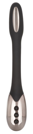 Черный гибкий вибромассажер с электростимуляцией Electro-Spark - 23,5 см. - фото, цены