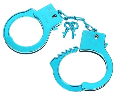 Голубые пластиковые наручники Блеск - фото, цены