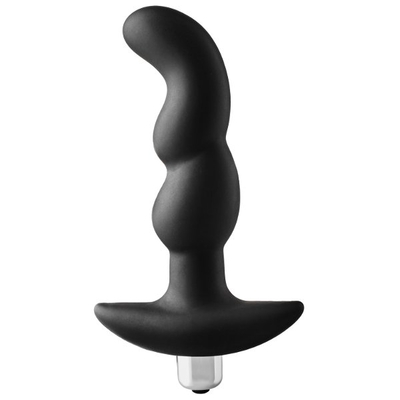 Черная вибропробка для простаты FantASStic Vibrating Prostate Plug - 14,5 см. - фото, цены