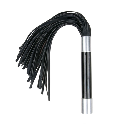 Черная плеть Easytoys Flogger With Metal Grip - 38 см. - фото, цены