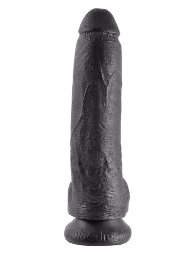 Чёрный фаллоимитатор 9 Cock with Balls - 22,9 см. - фото, цены