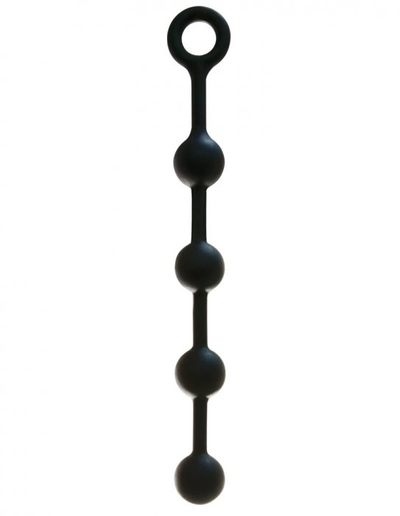 Чёрная анальная цепочка из силикона - 38 см. - фото, цены