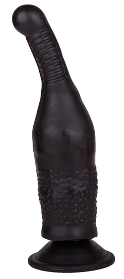 Чёрный анальный фаллоимитатор на присоске - 16,5 см. - фото, цены