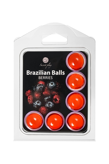 Набор из 6 шариков с массажным маслом Brazilian Balls с ароматом ягод - фото, цены