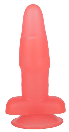 Розовый гелевый анальный стимулятор на присоске - 14 см. - фото, цены
