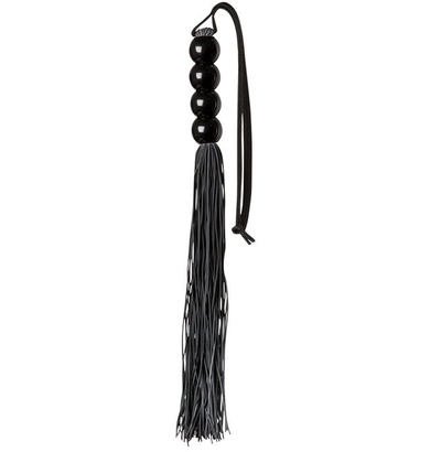 Чёрная мини-плеть из силикона с акриловой рукоятью Silicone Flogger Whip - 35 см. - фото, цены