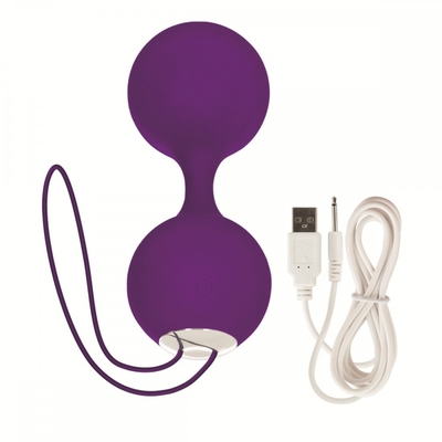Фиолетовые вагинальные шарики Embrace с вибрацией - фото, цены