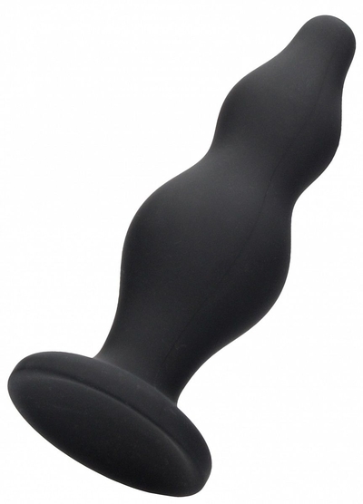 Черная анальная пробка Bubble Butt Plug - 11,6 см. - фото, цены