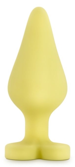 Желтая анальная пробка с основанием-сердечком Naughtier Candy Heart Fill Me Up - 8,9 см. - фото, цены