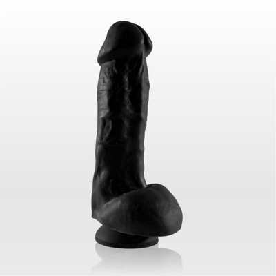 Крупный чёрный фаллоимитатор на присоске - 17 см. - фото, цены