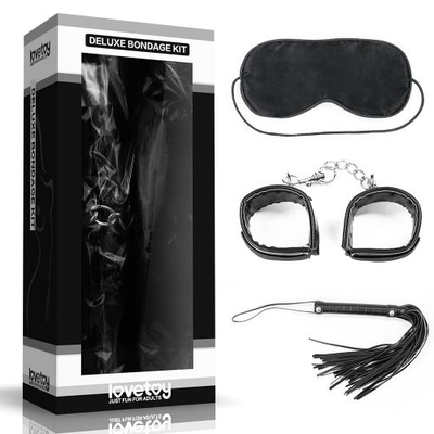 БДСМ-набор Deluxe Bondage Kit для игр: маска, наручники, плётка - фото, цены