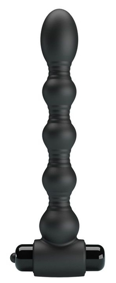 Черный анальный вибромассажер Lynn - 18,2 см. - фото, цены