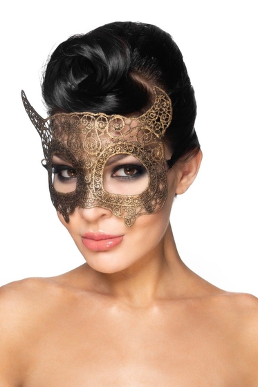 Золотистая карнавальная маска Альнаир - фото, цены