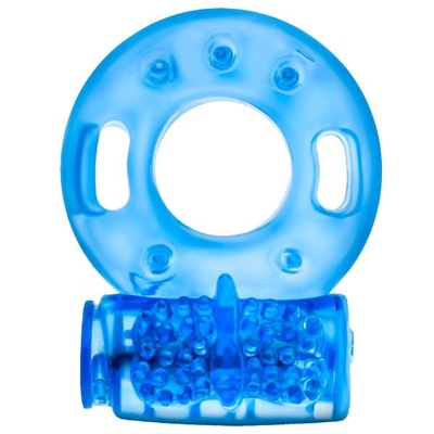 Голубое эрекционное виброкольцо Reusable Cock Ring - фото, цены
