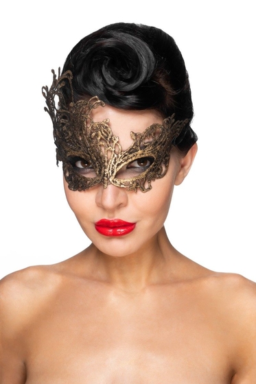 Золотистая карнавальная маска Хамаль - фото, цены