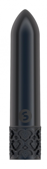 Темно-серая гладкая вибропуля Glitz - 8,8 см. - фото, цены