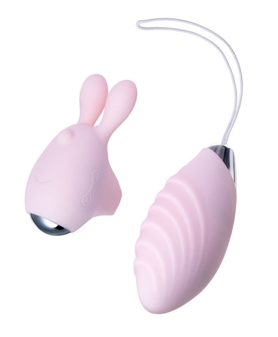 Нежно-розовый набор Vita: вибропуля и вибронасадка на палец - фото, цены