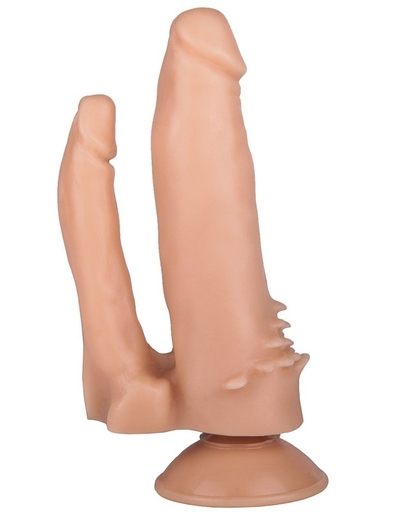 Анально-вагинальный фаллоимитатор с шипами на присоске №11 - 15,5 см. - фото, цены