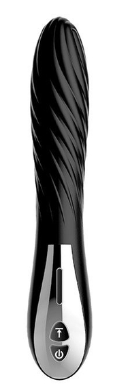 Черный вибромассажер Magic Spiral Twist - 14,5 см. - фото, цены