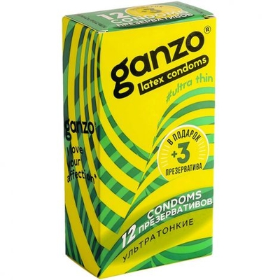 Ультратонкие презервативы Ganzo Ultra thin - 15 шт. - фото, цены