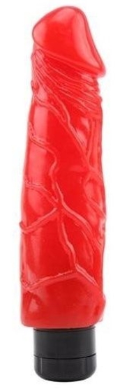 Красный реалистичный вибратор Hot Storm Devilish X1 - 23,4 см. - фото, цены