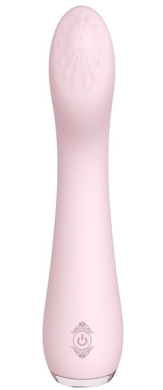 Нежно-розовый вибратор Lisa с рельефной головкой - 19,3 см. - фото, цены