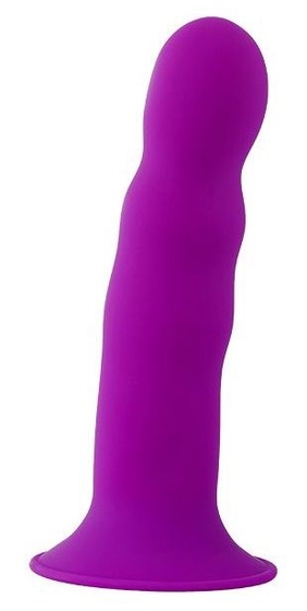 Фиолетовый фаллоимитатор-реалистик Premium Ribbed Dildo - 18 см. - фото, цены