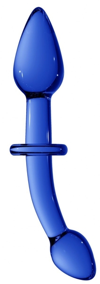 Синий двусторонний анальный стимулятор Doubler - 18 см. - фото, цены