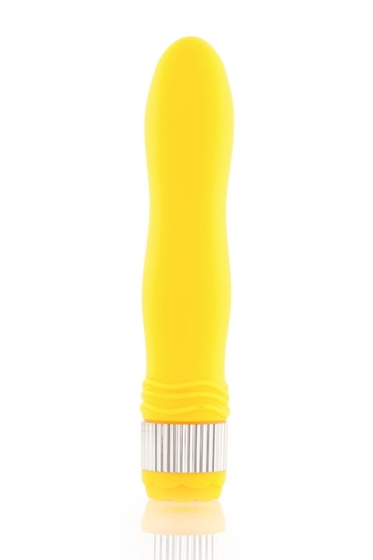 Желтый водонепроницаемый вибратор - 21,5 см. - фото, цены