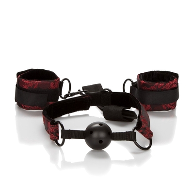 Кляп с наручниками Breathable Ball Gag With Cuffs - фото, цены