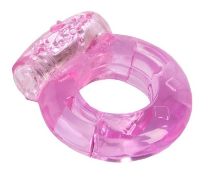 Толстое розовое эрекционное кольцо с вибратором - фото, цены