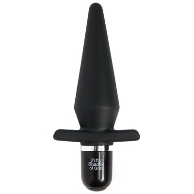 Черная анальная пробка с вибрацией Delicious Fullness Vibrating Butt Plug - 14 см. - фото, цены