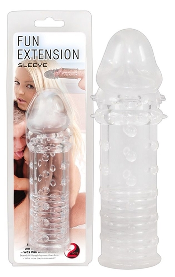 Прозрачная насадка на пенис Fun Extension - 16 см. - фото, цены