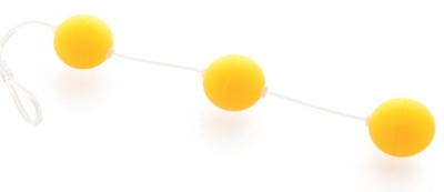 Анальная цепочка из 3 желтых шариков - фото, цены