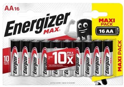 Батарейки Energizer Max Aa/lr6 1.5v - 16 шт. - фото, цены