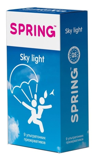 Ультратонкие презервативы Spring Sky Light - 9 шт. - фото, цены